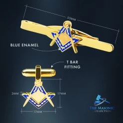 Masonic Square & Compass Cufflinks & Tieslide Set 21 Masonic Square & Compass Cufflinks & Tieslide Set -Masonic Collection size 4