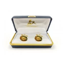 Masonic Gold Plated Oval Cufflinks With G -Masonic Collection sku 90 1386 1 800x800 1
