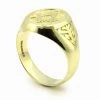Solid 9ct Yellow Gold Masonic Signet Ring With Acacia Leaf Design -Masonic Collection sqc acacia ring02