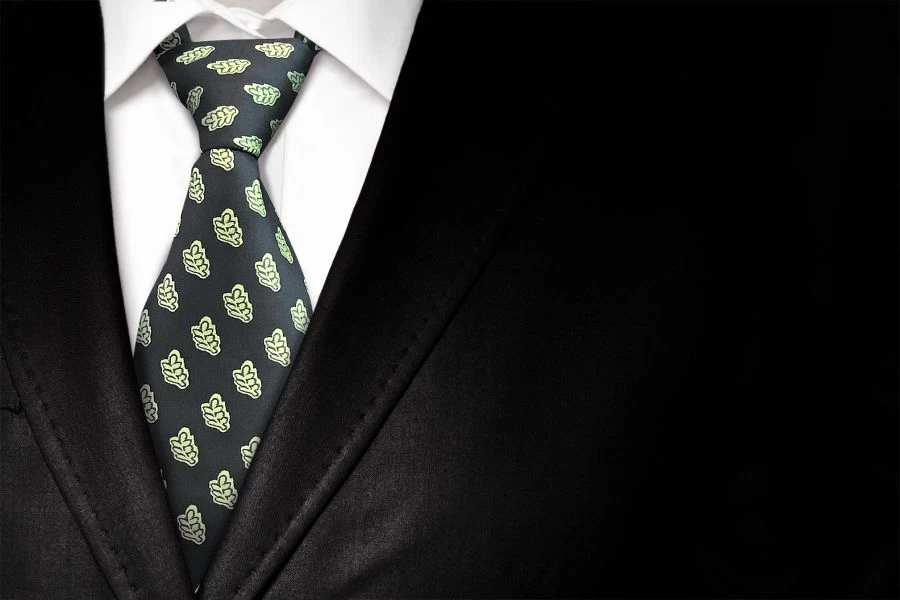 Acacia Leaf Tie & Matching Cufflinks 4 Acacia Leaf Tie & Matching Cufflinks - Image 2