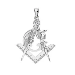 Masonic Silver Detailed Ladies Pendent