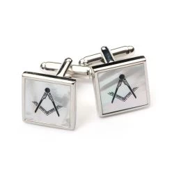 Authentic Masonic Mother Of Pearl Cufflinks - Symbol Of Brotherhood