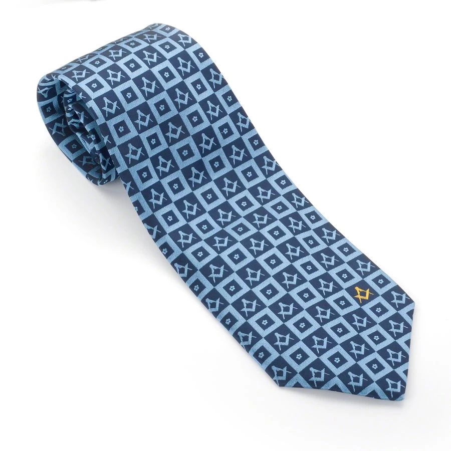 Masonic Silk Woven Tie | Forget Me Not Design 3 Masonic Silk Woven Tie | Forget Me Not Design