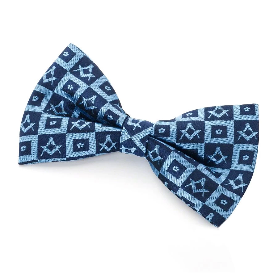 Masonic Forget Me Not Design Silk Bowtie 3 Masonic Forget Me Not Design Silk Bowtie