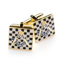 Pavement Design Masonic Cufflinks