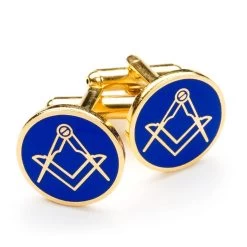 Blue & Gold Silk Masonic Tie & Cufflinks -Masonic Collection z 5243