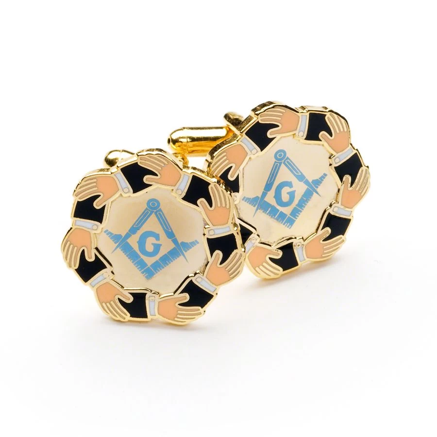 Masonic Touching Hands Around Table Cufflinks 5 Masonic Touching Hands Around Table Cufflinks - Image 3