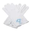 White Masonic Gloves With Lodge Number And Square & Compass 1 White Masonic Gloves With Lodge Number And Square & Compass -Masonic Collection z 5347 lightblue number
