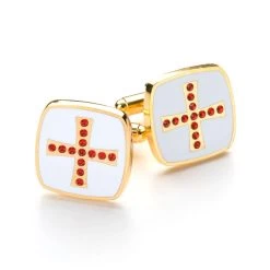 Knights Templar Masonic Cufflinks: Swarovski Stones